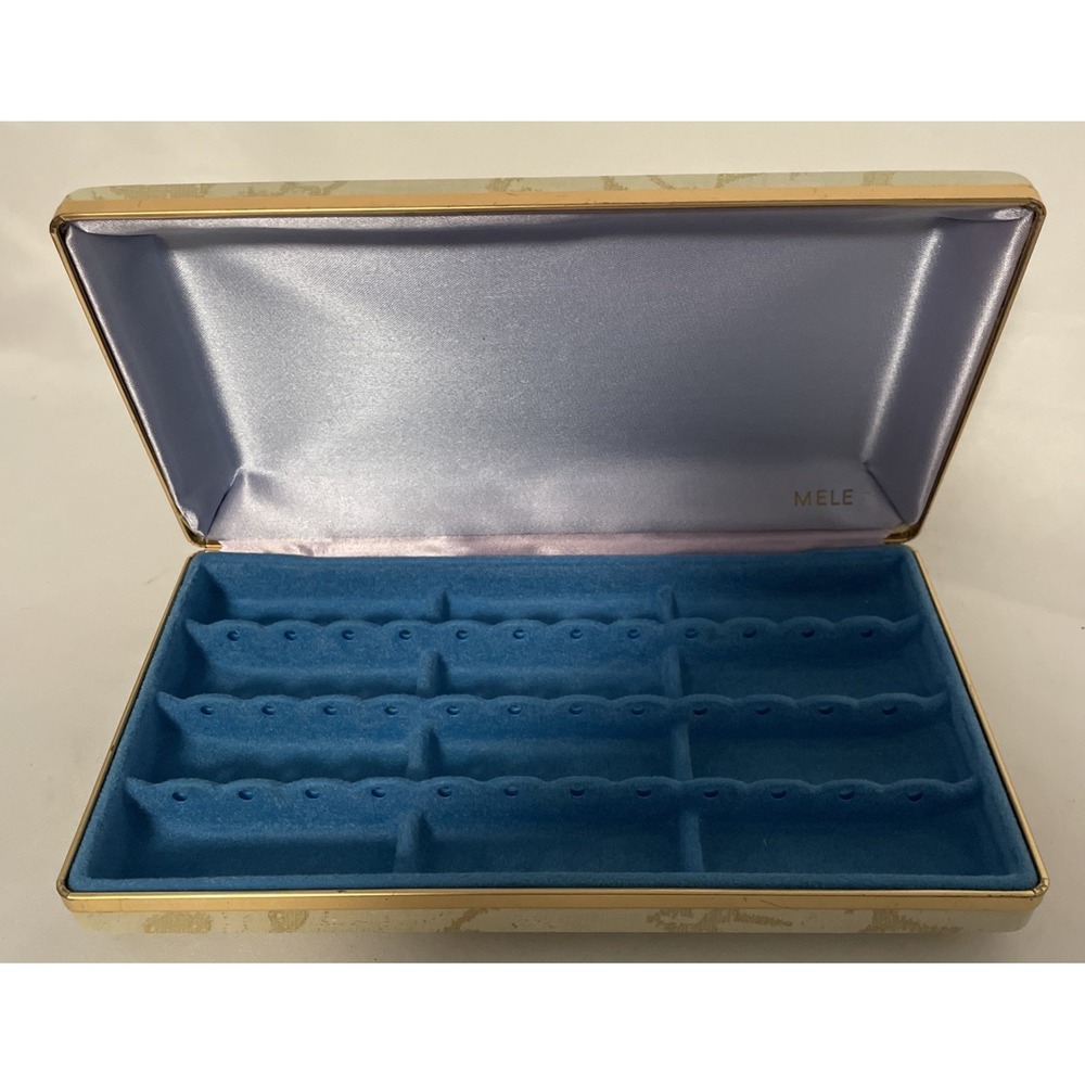 Vintage Mele Earring Jewelry Box Organizer Holder MCM Hard Shell Travel Case